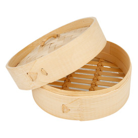 Bamboo Steamer with Lid Ø15x8cm (1 Unit) 