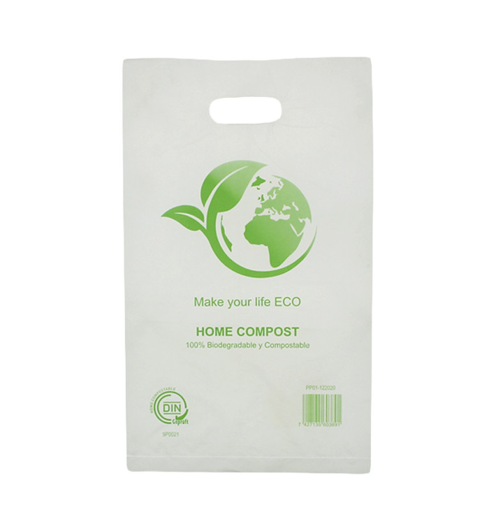 Worki Plastikowe z Wyciętym Uchwytem Bio Home Compost 20x33cm (100 Sztuk)