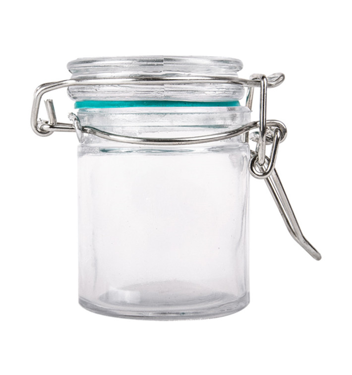 Glass Jar Snackholder Airtight 45 ml Ø4,5x6cm (96 Units) Glass Jar Snackholder Airtight 45 ml Ø4,5x6cm (96 Units)