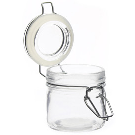 Glass Jar Snackholder Airtight 80 ml Ø6x7cm (24 Units) 