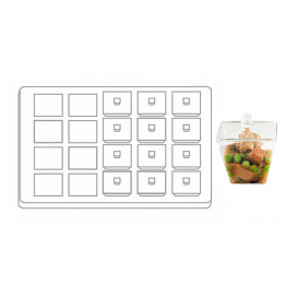 Plastic Tray PS + 20 Bowl Kit with Lid Round Shape Clear (12 Units)