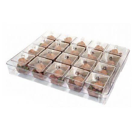 Plastic Tray PS + 20 Bowl Kit with Lid Round Shape Clear (12 Units)