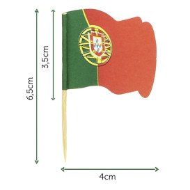 Wykałaczki z Flagami "Portugalia" 65mm (144 Sztuk)