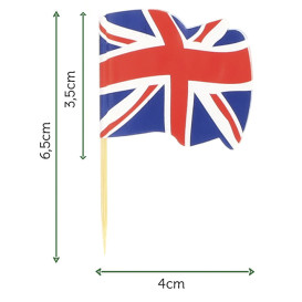 Wykałaczki z Flagami "UK" 65mm (144 Sztuk)