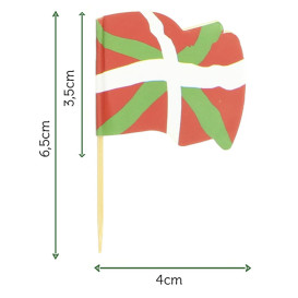 Wykałaczki z Flagami "Euskadi" 65mm (144 Sztuk)