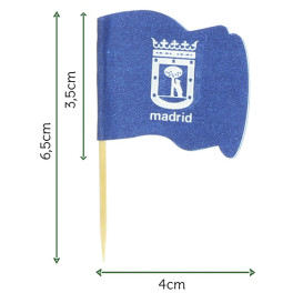 Wykałaczki z Flagami "Madrid" 65mm (144 Sztuk)