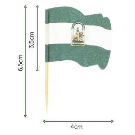 Wykałaczki z Flagami "Andalucía" 65mm (144 Sztuk)