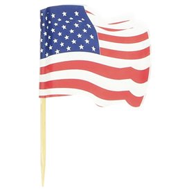 Wykałaczki z Flagami "USA" 65mm (144 Sztuk)