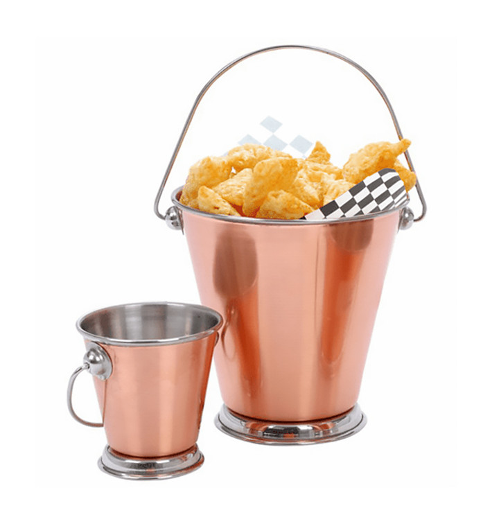 Wiaderko Snackholder do Lodu Stal Miedziane Ø9x9cm (12 Sztuk) Wiaderko Snackholder do Lodu Stal Miedziane Ø9x9cm (12 Sztuk)