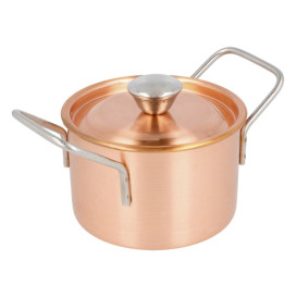 Mini Garnek Snackholder z Pokrywką Stal Miedziane Ø9x6cm (1 Sztuk)