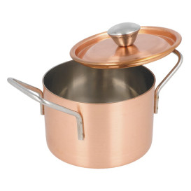Mini Garnek Snackholder z Pokrywką Stal Miedziane Ø9x6cm (1 Sztuk)
