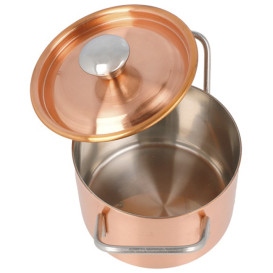 Mini Garnek Snackholder z Pokrywką Stal Miedziane Ø9x6cm (1 Sztuk)