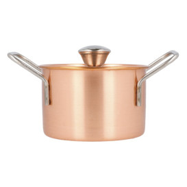 Mini Garnek Snackholder z Pokrywką Stal Miedziane Ø9x6cm (6 Sztuk)