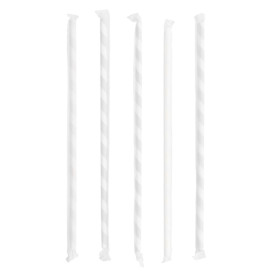 Słomki Elastyczny Papierowe Asortyment w Papierku Ø6mm 23cm (6000 Sztuk)
