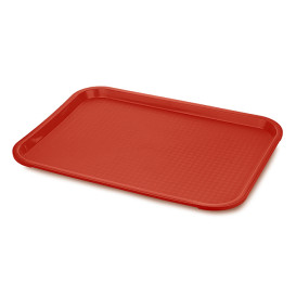 Tacki Plastikowe Fast Food Czerwerne 27,5x35,5cm (1 Sztuk)