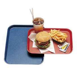 Tacki Plastikowe Fast Food Czerwerne 30,4x41,4cm (24 Sztuk)