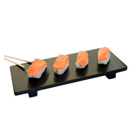 Tacki Finger Food Bambusowe - Opakowanie na wynos Czarni na Sushi 30x11x2,5cm (1 Sztuk)