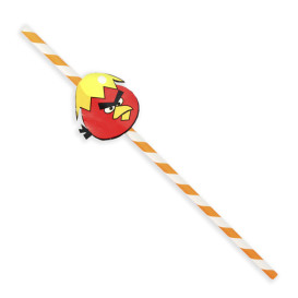 Słomki Papierowe ze Ptaki Ø6mm 24cm (1000 Sztuk)