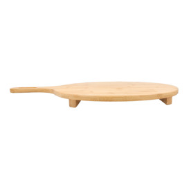 Tacki Okrągłe z Uchwytami Bambusowe Ø29x2,5cm (1 Sztuk)