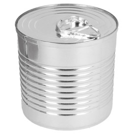 Tasting Plastic Tin Can PS Silver 220ml Ø7,4x7,3cm (20 Units) 