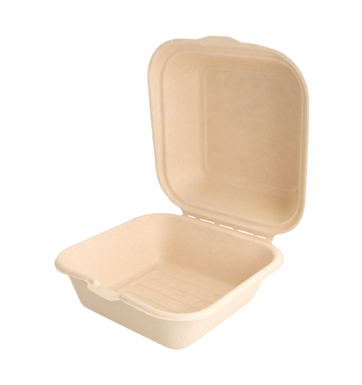 Pudełka na Burgeri Trzciny Cukrowej 152x152x84mm (50 Sztuk) Pudełka na Burgeri Trzciny Cukrowej 152x152x84mm (50 Sztuk)