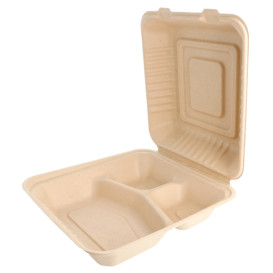 Opakowania MenuBox Trzciny Cukrowej 3C Naturalne 20x20x7,5cm (200 Sztuk)