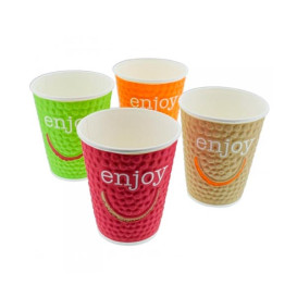 Kubki Papierowe 9 Oz/270ml "Enjoy" Ø8,0cm (30 Sztuk)