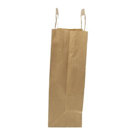 Torby Papierowe Kraft z Płaską Rączką 80g/m² 22+10x28cm (50 Sztuk)