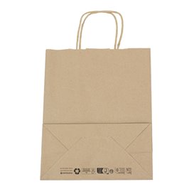 Torby Papierowe Kraft z Płaską Rączką 80g/m² 22+10x28cm (50 Sztuk)
