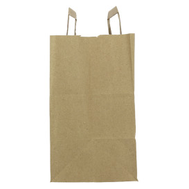 Torby Papierowe Kraft z Płaską Rączką 80g/m² 28+17x29cm (250 Sztuk)
