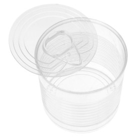 Tasting Plastic Tin Can PS Clear 220ml Ø7,4x7cm (100 Units)