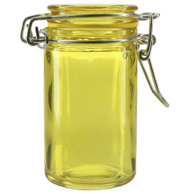 Glass Jar Snackholder Airtight Yellow 70ml Ø4,5x8cm (32 Units)