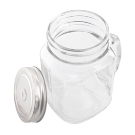 Dzbanki Szkło z Pokrywką i Słomki 450ml (1 Sztuk)