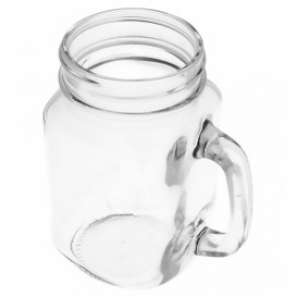 Dzbanki Szkło z Pokrywką i Słomki 450ml (1 Sztuk)