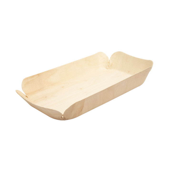 Tacki Łódki Drewniane Prostokątny 23x11,5x3,4 cm (50 Sztuk) Tacki Łódki Drewniane Prostokątny 23x11,5x3,4 cm (50 Sztuk)