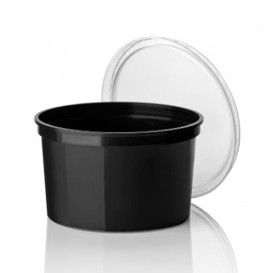 Miski Plastikowe Czarni PP 500ml Ø11,5cm (500 Sztuk)