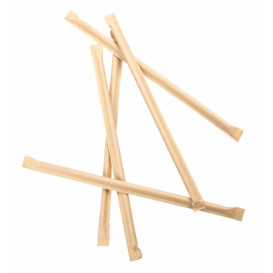 Słomki Prosto Papierowe Naturalne w Papierku Kraft Ø6mm 21cm (250 Sztuk)