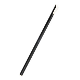 Słomki Łyżka Papierowe Czarni Ø8mm 21cm (5000 Sztuk)