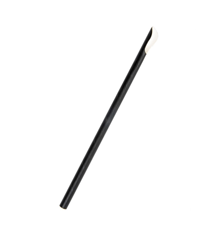 Słomki Łyżka Papierowe Czarni Ø8mm 21cm (5000 Sztuk) Słomki Łyżka Papierowe Czarni Ø8mm 21cm (5000 Sztuk)