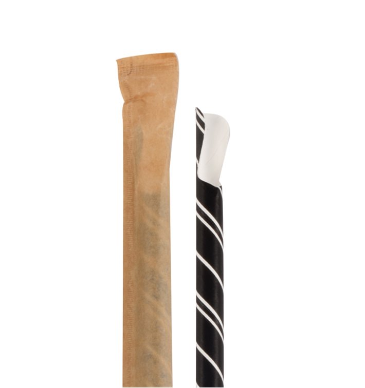 Słomki Łyżka Papierowe Czarni w Papierku Białe Ø8mm 21cm (100 Sztuk) Słomki Łyżka Papierowe Czarni w Papierku Białe Ø8mm 21cm (100 Sztuk)