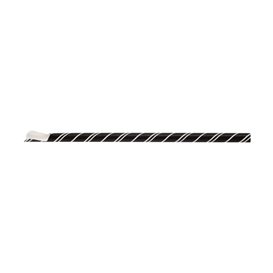 Słomki Łyżka Papierowe Czarni w Papierku Białe Ø8mm 21cm (100 Sztuk)