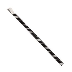 Słomki Łyżka Papierowe Czarni w Papierku Białe Ø8mm 21cm (100 Sztuk)