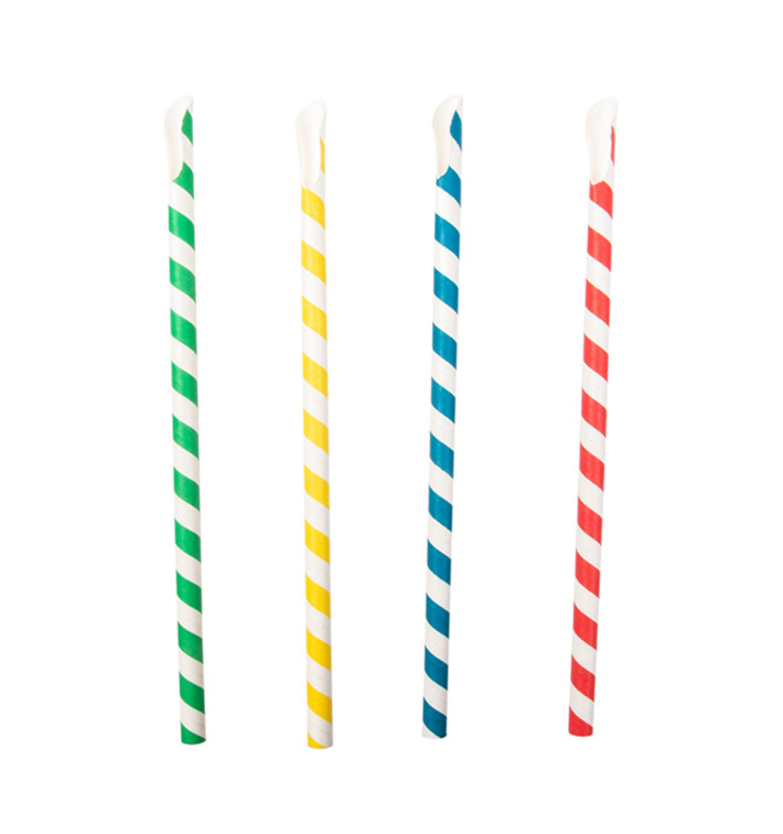 Słomki Łyżka Papierowe Asortyment Ø8mm 21cm (100 Sztuk) Słomki Łyżka Papierowe Asortyment Ø8mm 21cm (100 Sztuk)