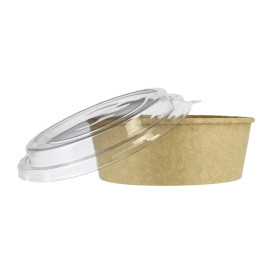 Miski Papierowe Kraft-Kraft + Pokrywką RPET 38Oz/1120ml (25 Sztuk)