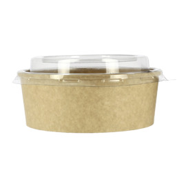 Miski Papierowe Kraft-Kraft + Pokrywką RPET 19 Oz/550ml (300 Sztuk)