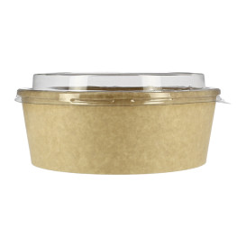 Miski Papierowe Kraft-Kraft + Pokrywką RPET 38Oz/1120ml (25 Sztuk)