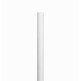 Słomki Prosto Papierowe Białe Ø6mm 20cm (250 Sztuk)