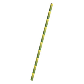 Słomki Prosto Papierowe bambus Ø6mm 21cm (250 Sztuk)