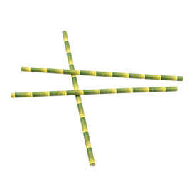 Słomki Prosto Papierowe bambus Ø6mm 21cm (250 Sztuk)