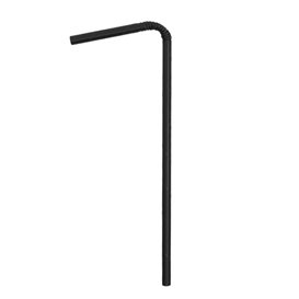 Słomki Elastyczny Papierowe Czarny Ø6mm 23cm (250 Sztuk)